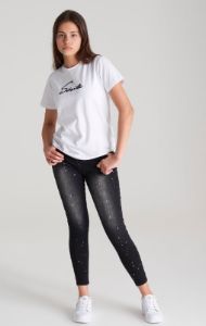 Girls Black Paint Splatter Skinny Denim Jean sold by Siksilk