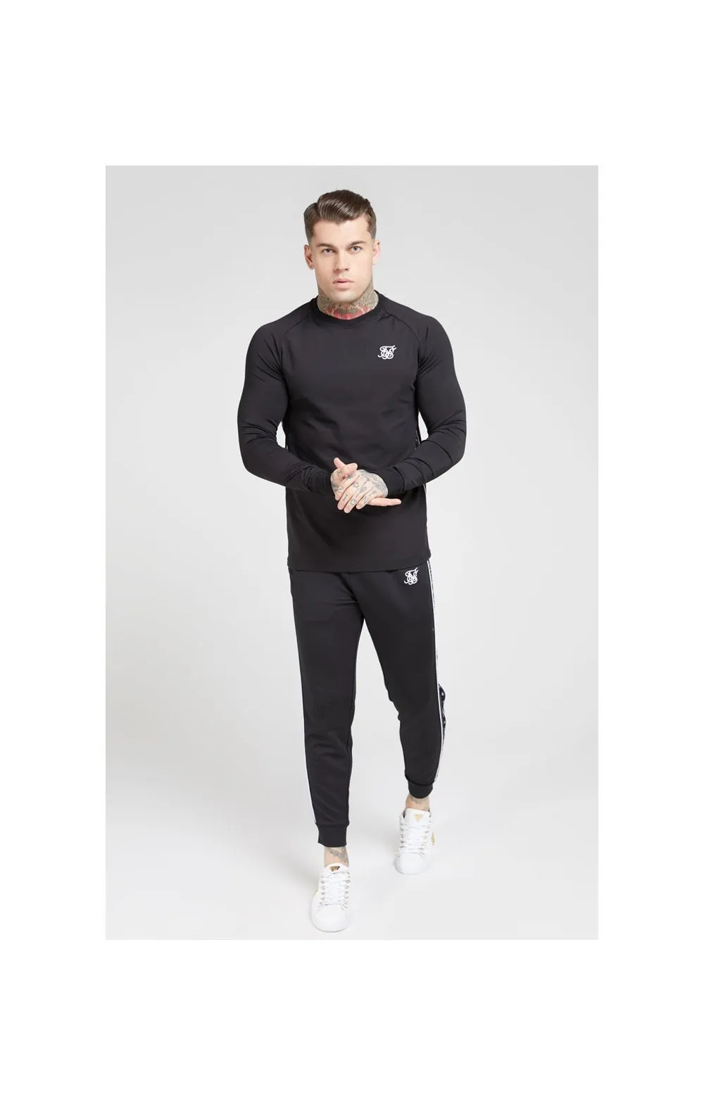 SikSilk L/S Tape Performance Sweater - Black sold by Siksilk product image thumbnail 3