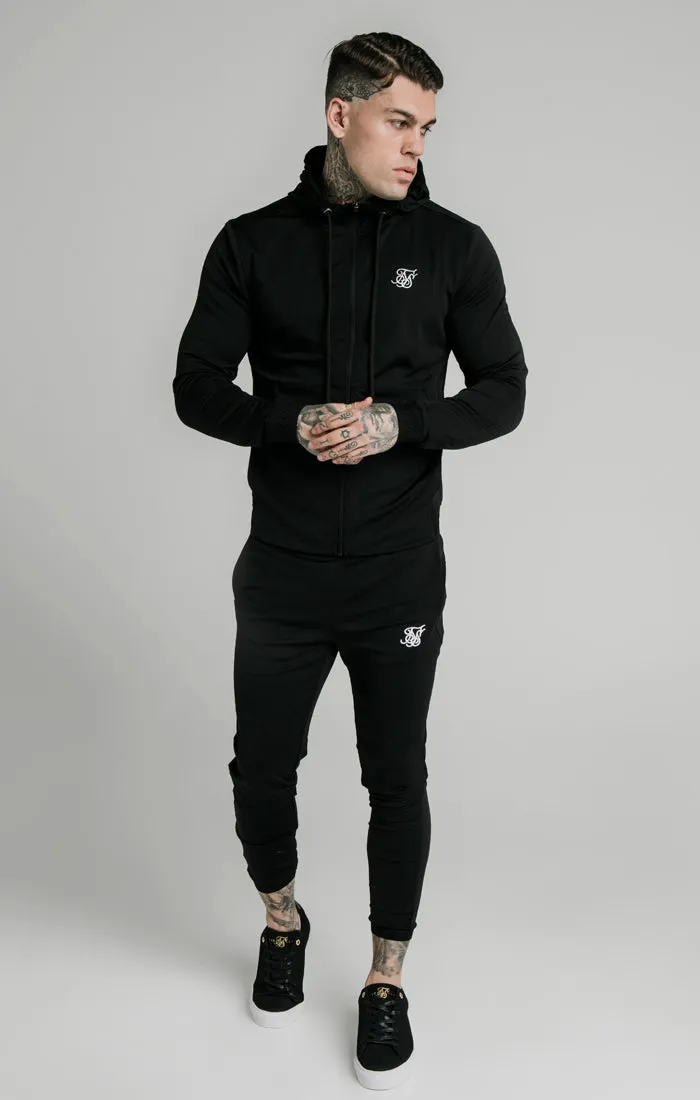 Black Zip Through Hoodie sold by Siksilk