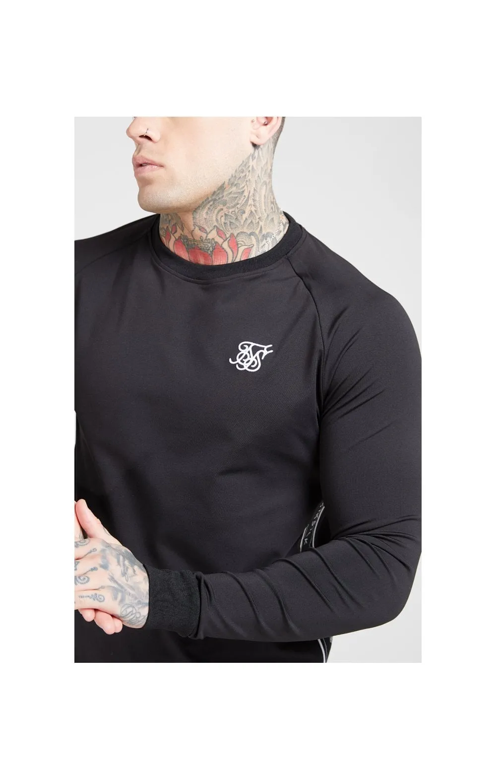 SikSilk L/S Tape Performance Sweater - Black sold by Siksilk product image thumbnail 5