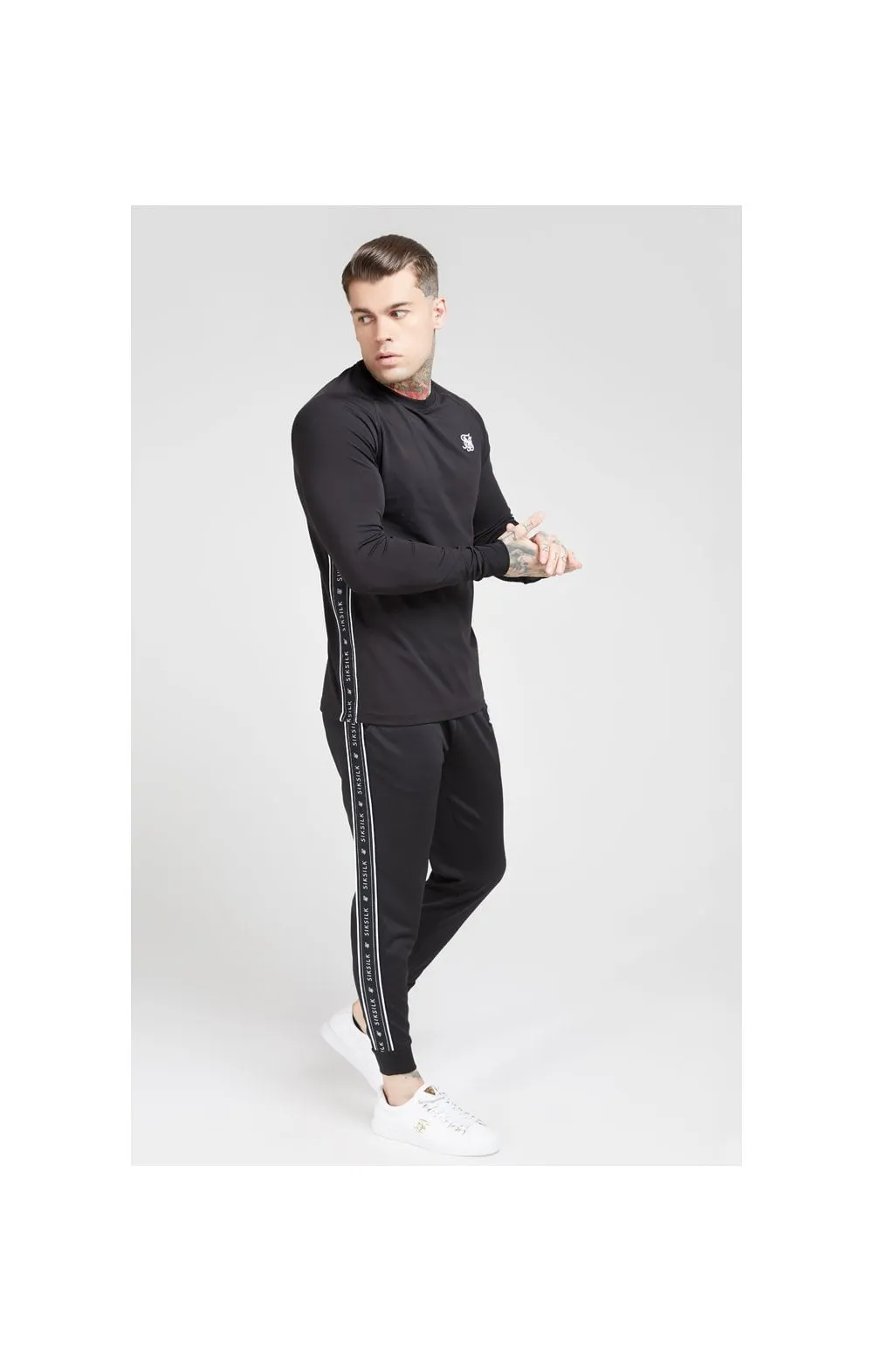 SikSilk L/S Tape Performance Sweater - Black sold by Siksilk product image thumbnail 2