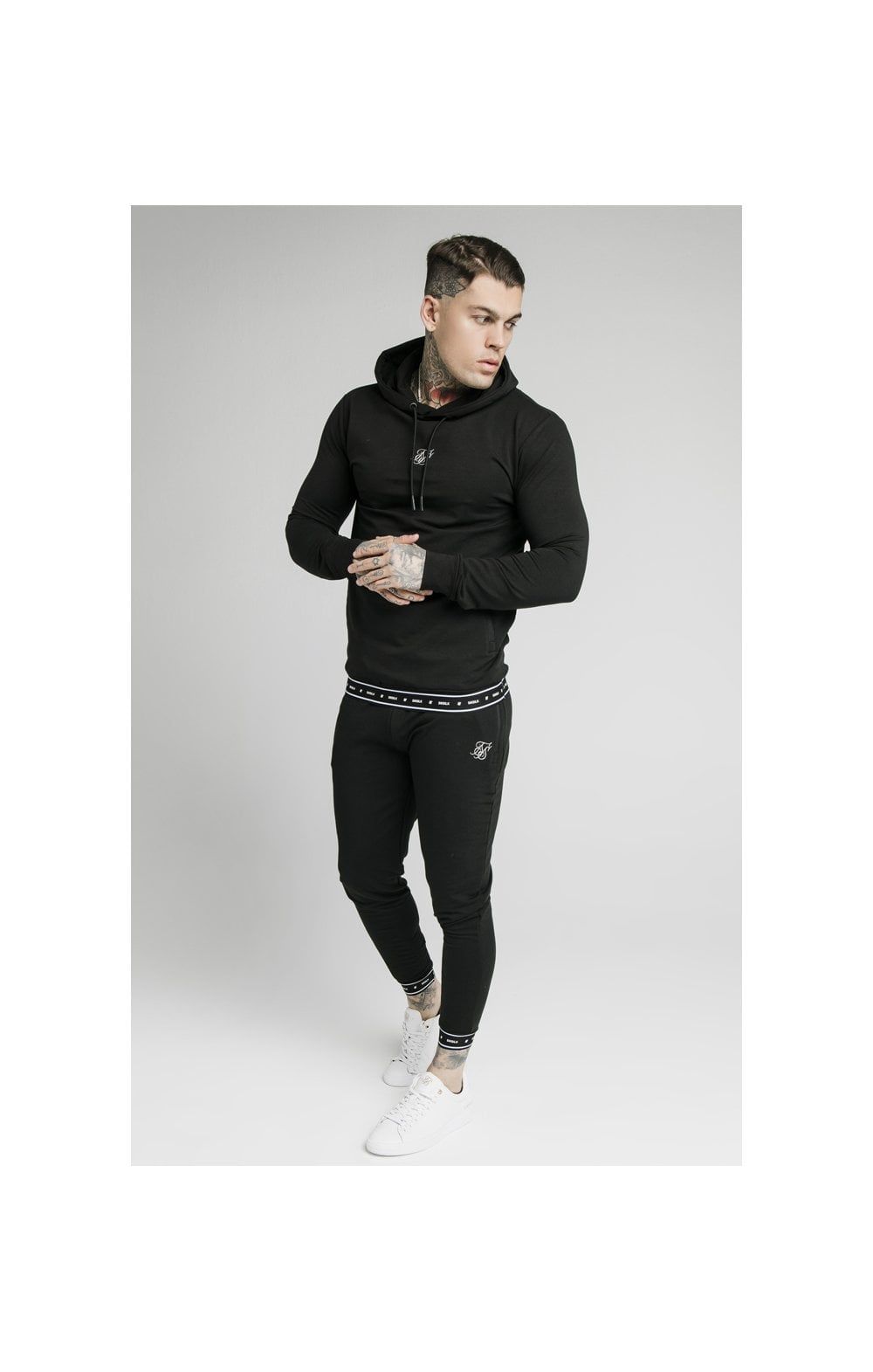SikSilk Active Tape Hem Overhead Hoodie - Black sold by Siksilk product image thumbnail 3