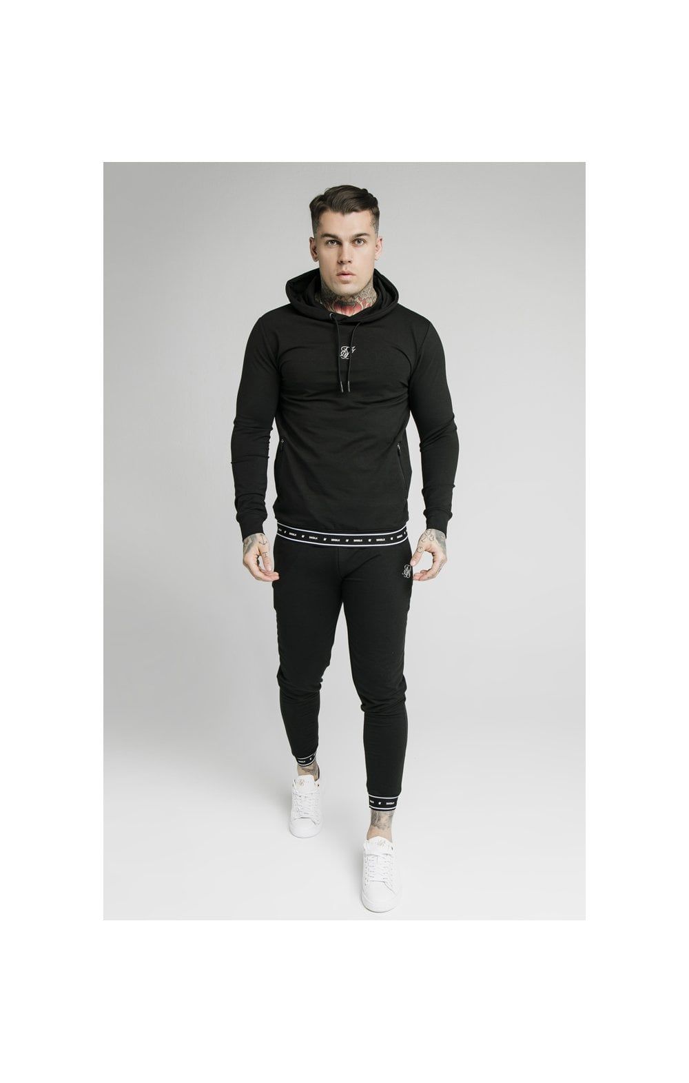 SikSilk Active Tape Hem Overhead Hoodie - Black sold by Siksilk product image thumbnail 4