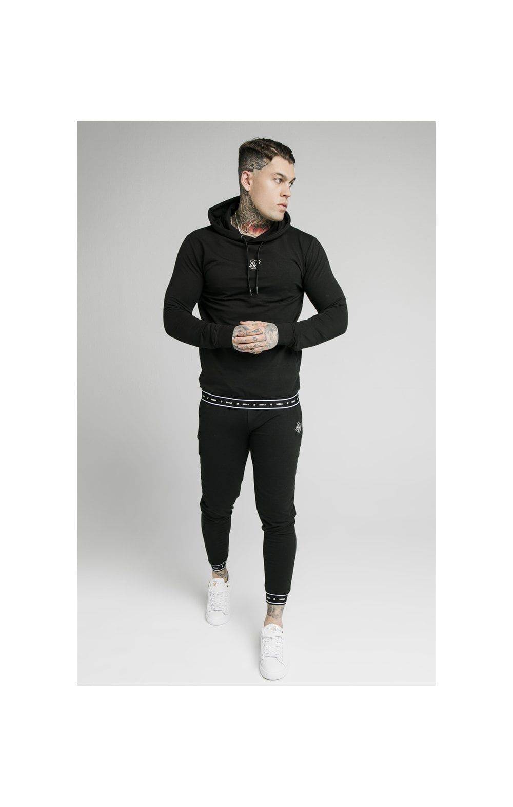 SikSilk Active Tape Hem Overhead Hoodie - Black sold by Siksilk product image thumbnail 5