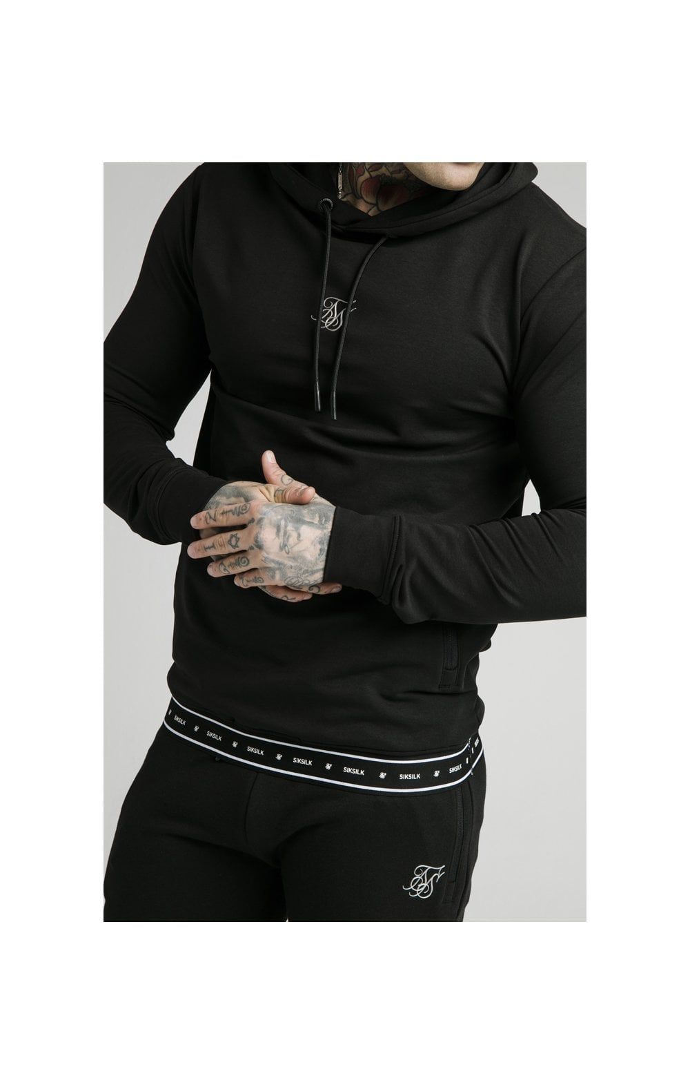 SikSilk Active Tape Hem Overhead Hoodie - Black sold by Siksilk product image thumbnail 2