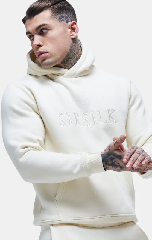 Messi x SikSilk Ecru Embroidered Overhead Hoodie made by Siksilk