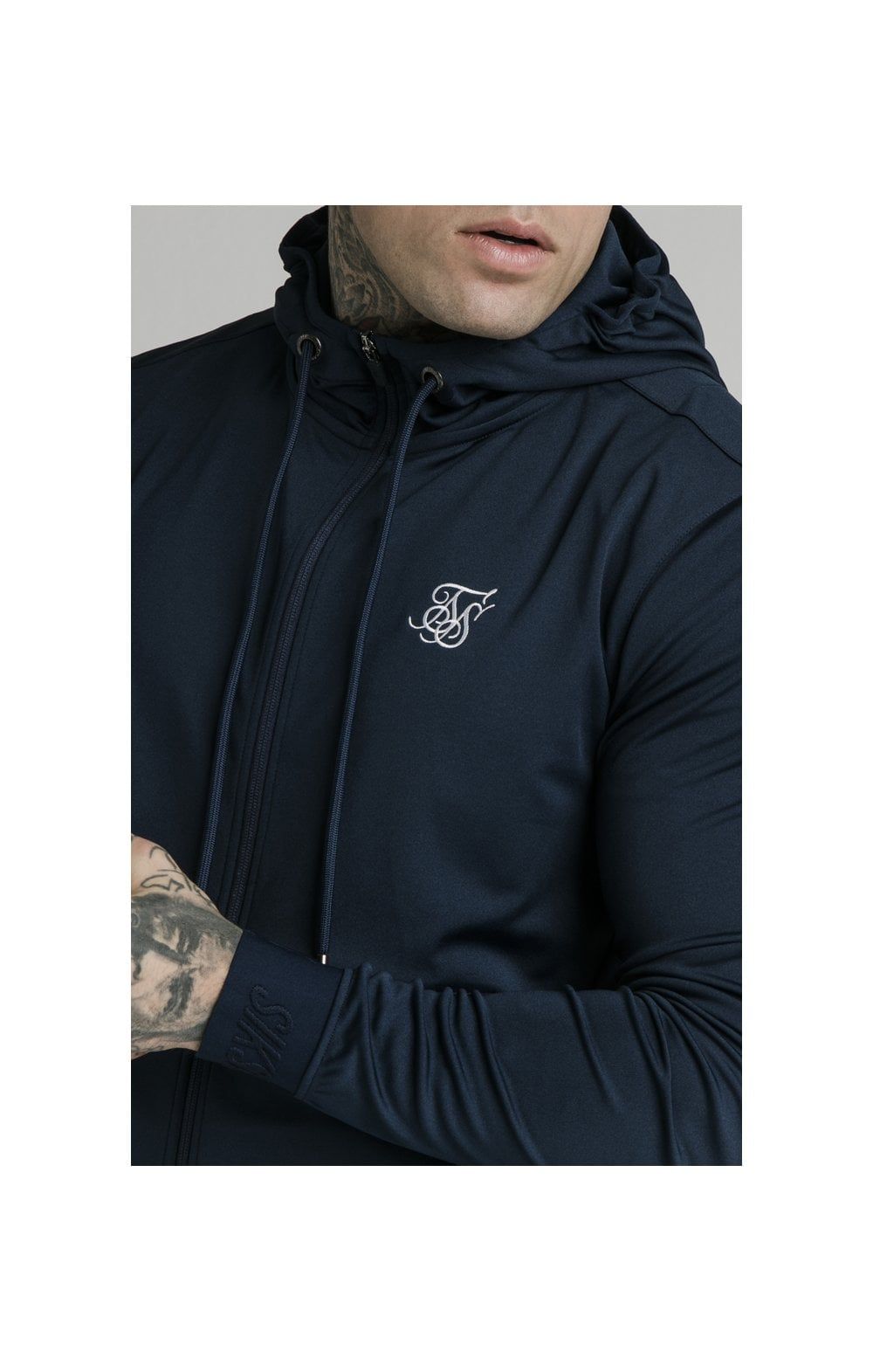 Navy Agility Zip Through Hoodie sold by Siksilk product image thumbnail 2