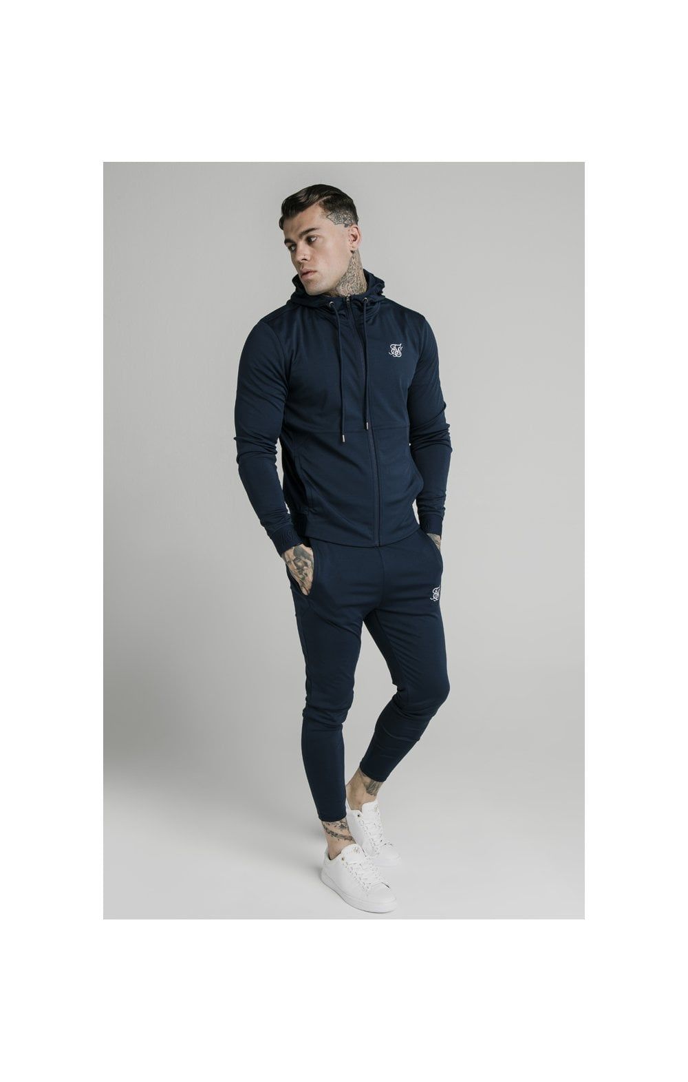 Navy Agility Zip Through Hoodie sold by Siksilk product image thumbnail 3