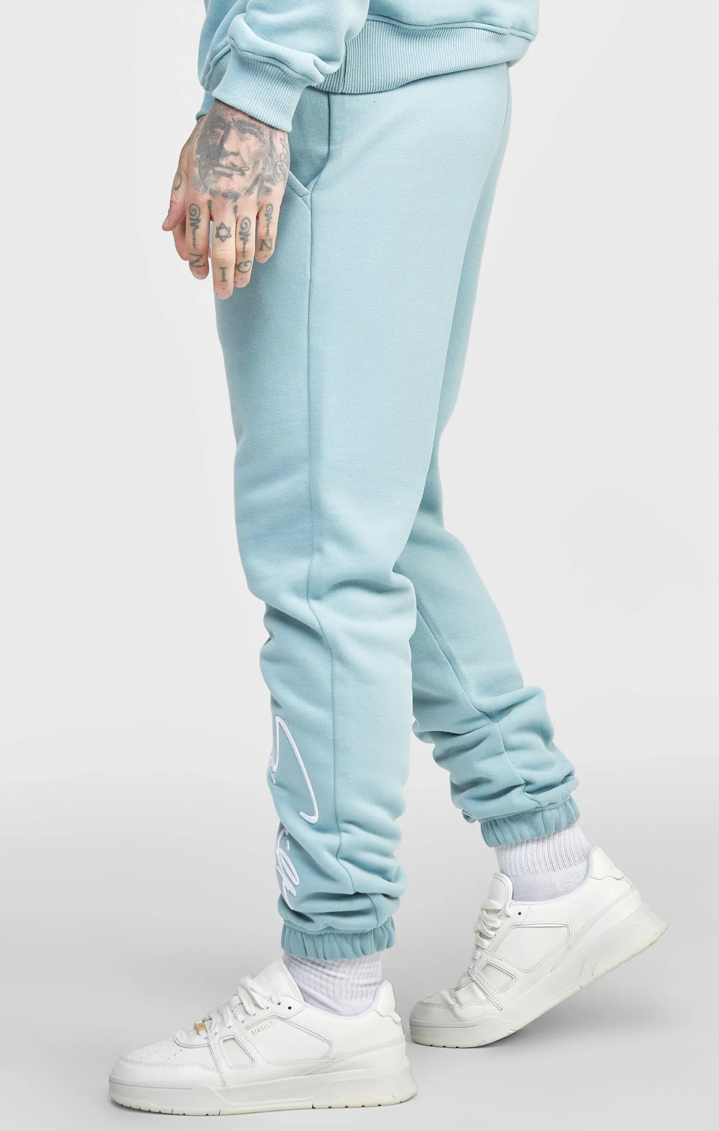 Blue Script Embroidery Jogger sold by Siksilk product image thumbnail 2