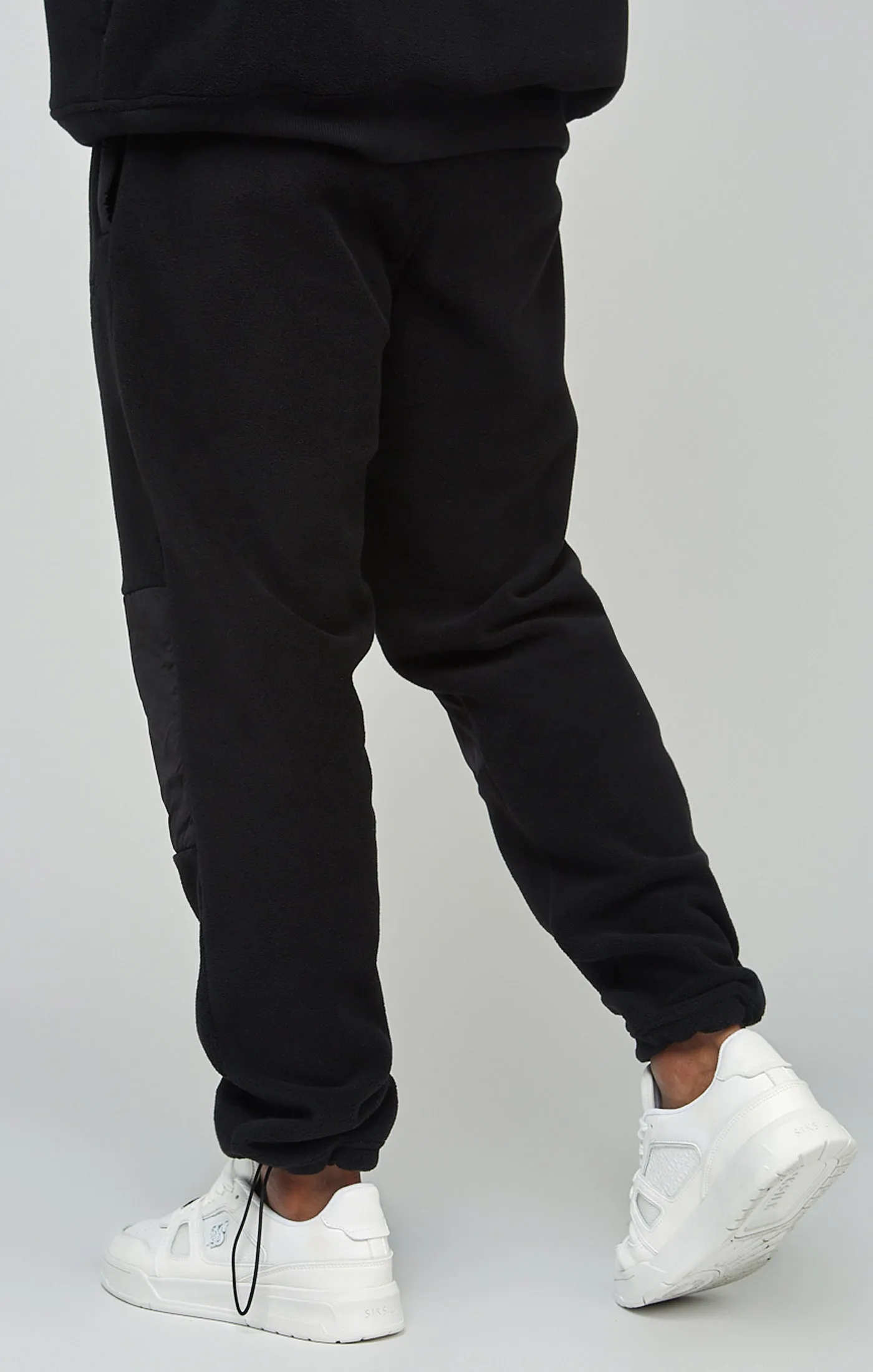 Ecru Polar Fleece Panelled Cuffed Jogger sold by Siksilk product image thumbnail 4