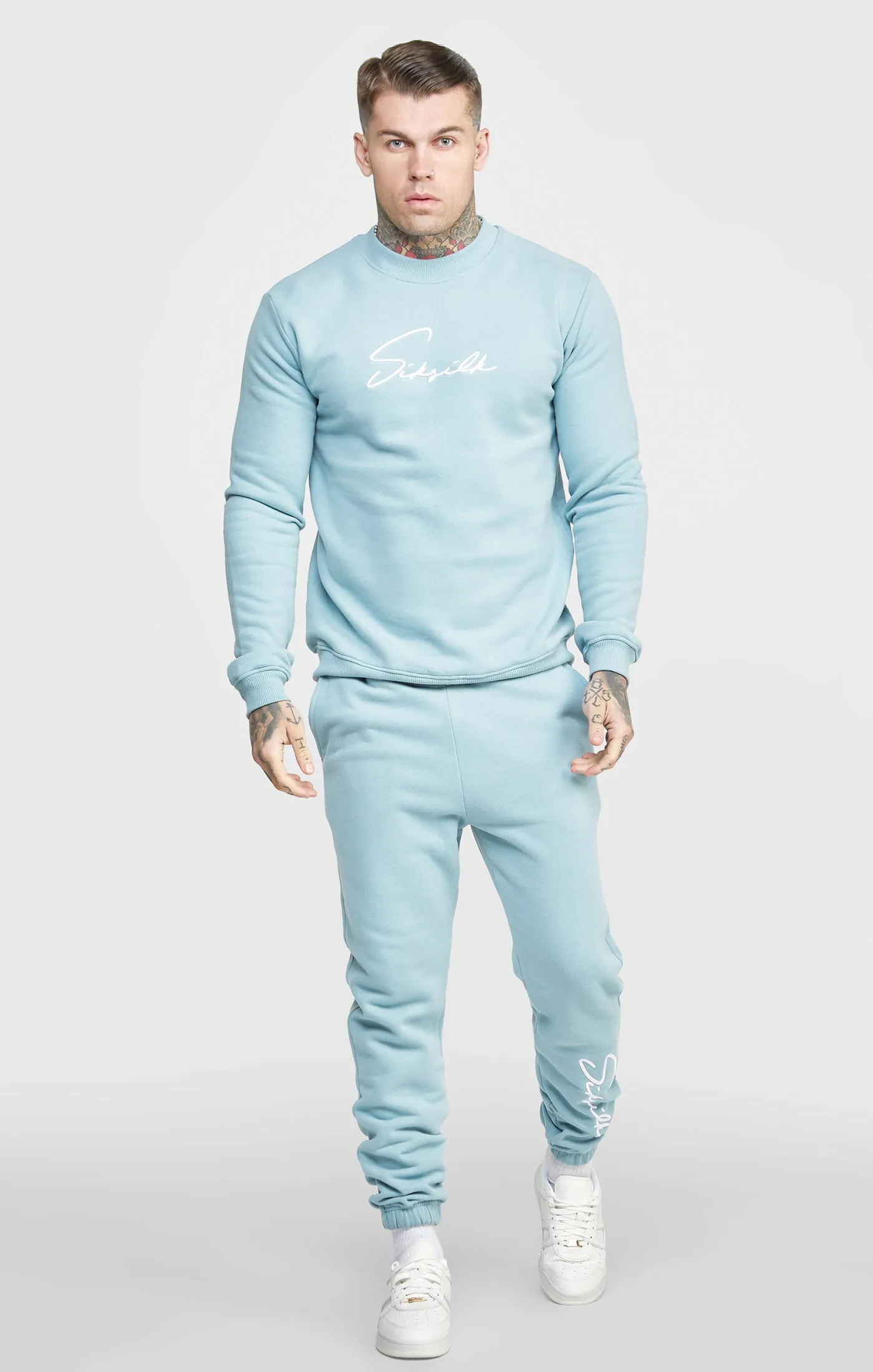 Blue Script Embroidery Jogger sold by Siksilk product image thumbnail 3