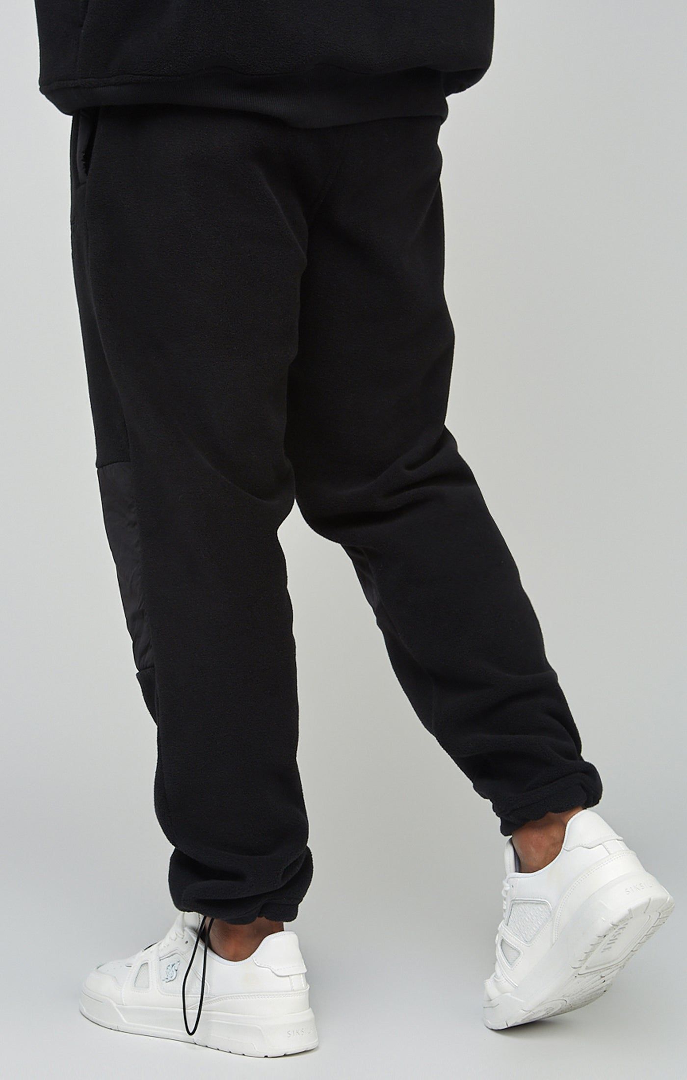 Ecru Polar Fleece Panelled Cuffed Jogger sold by Siksilk product image thumbnail 4