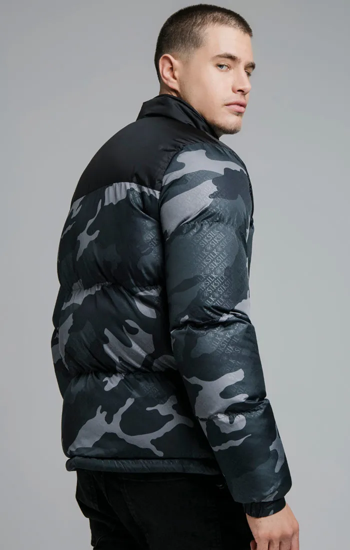 Black Camo Crop Bubble Jacket sold by Siksilk product image thumbnail 2