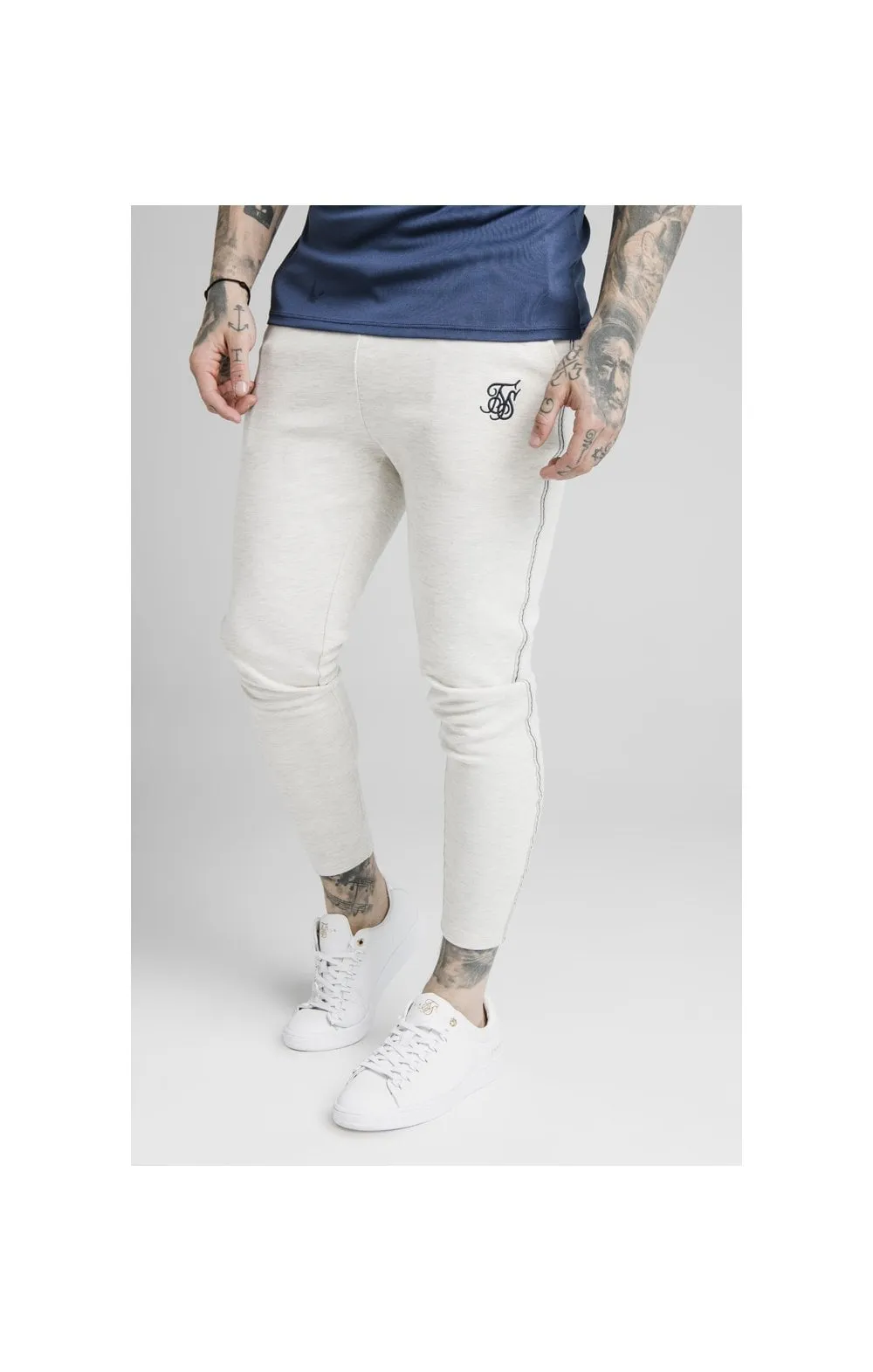 SikSilk Exposed Tape Jogger - Light Grey sold by Siksilk