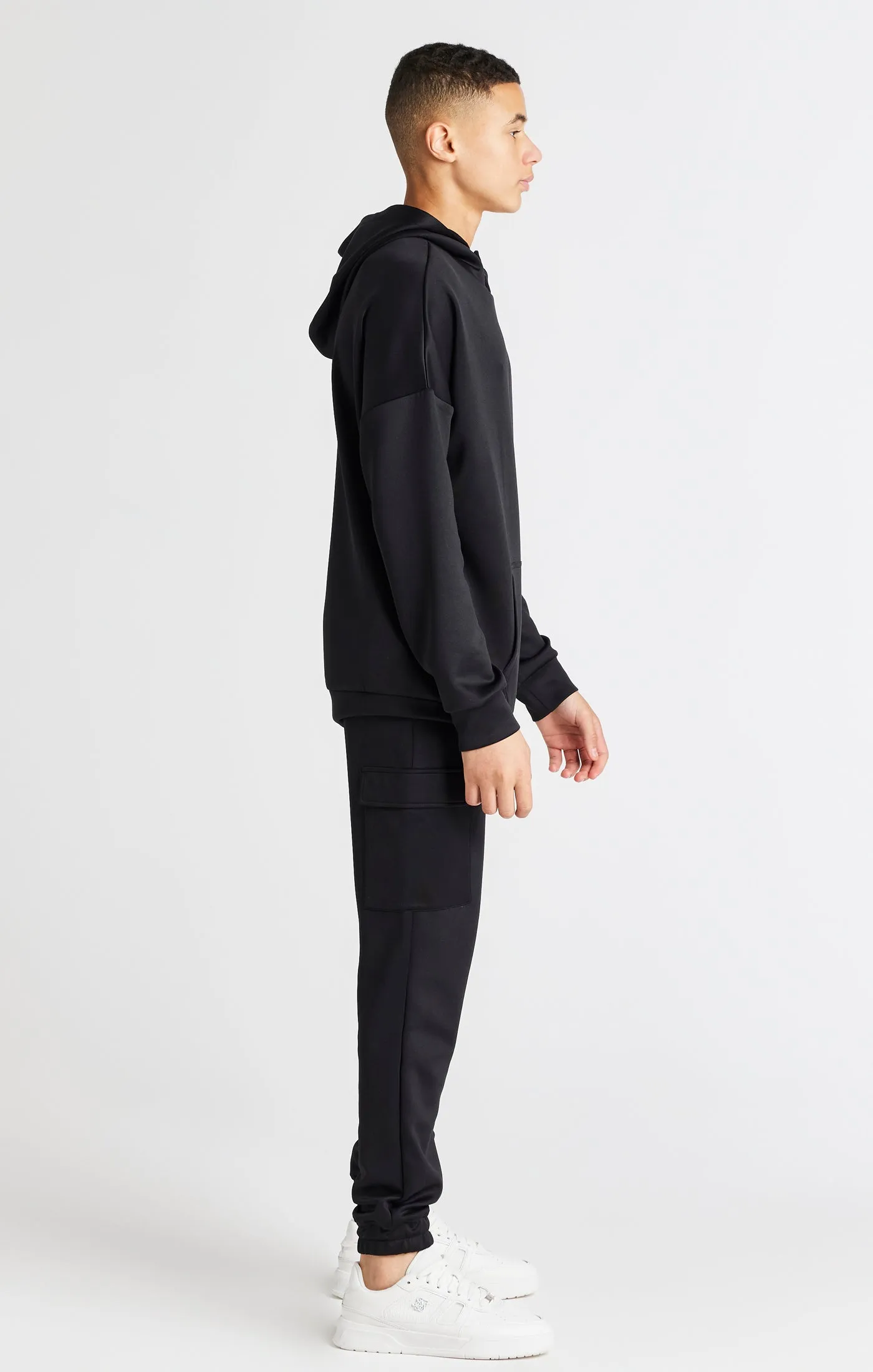 Boys Black Oversized Hoodie sold by Siksilk product image thumbnail 4