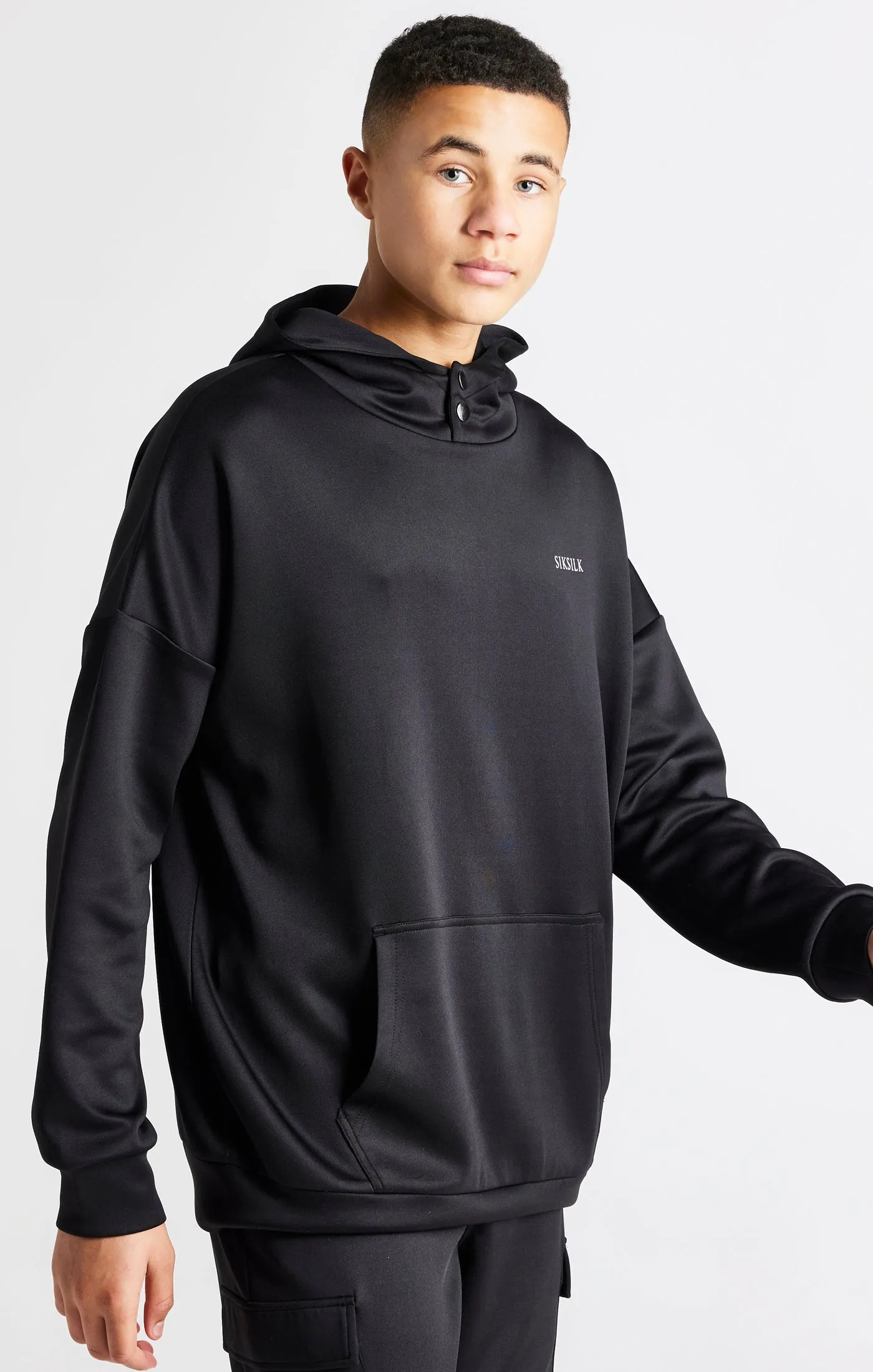 Boys Black Oversized Hoodie sold by Siksilk