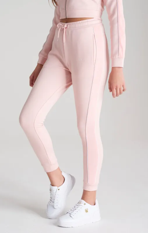 Girls Pink Velour Taped Track Pant sold by Siksilk