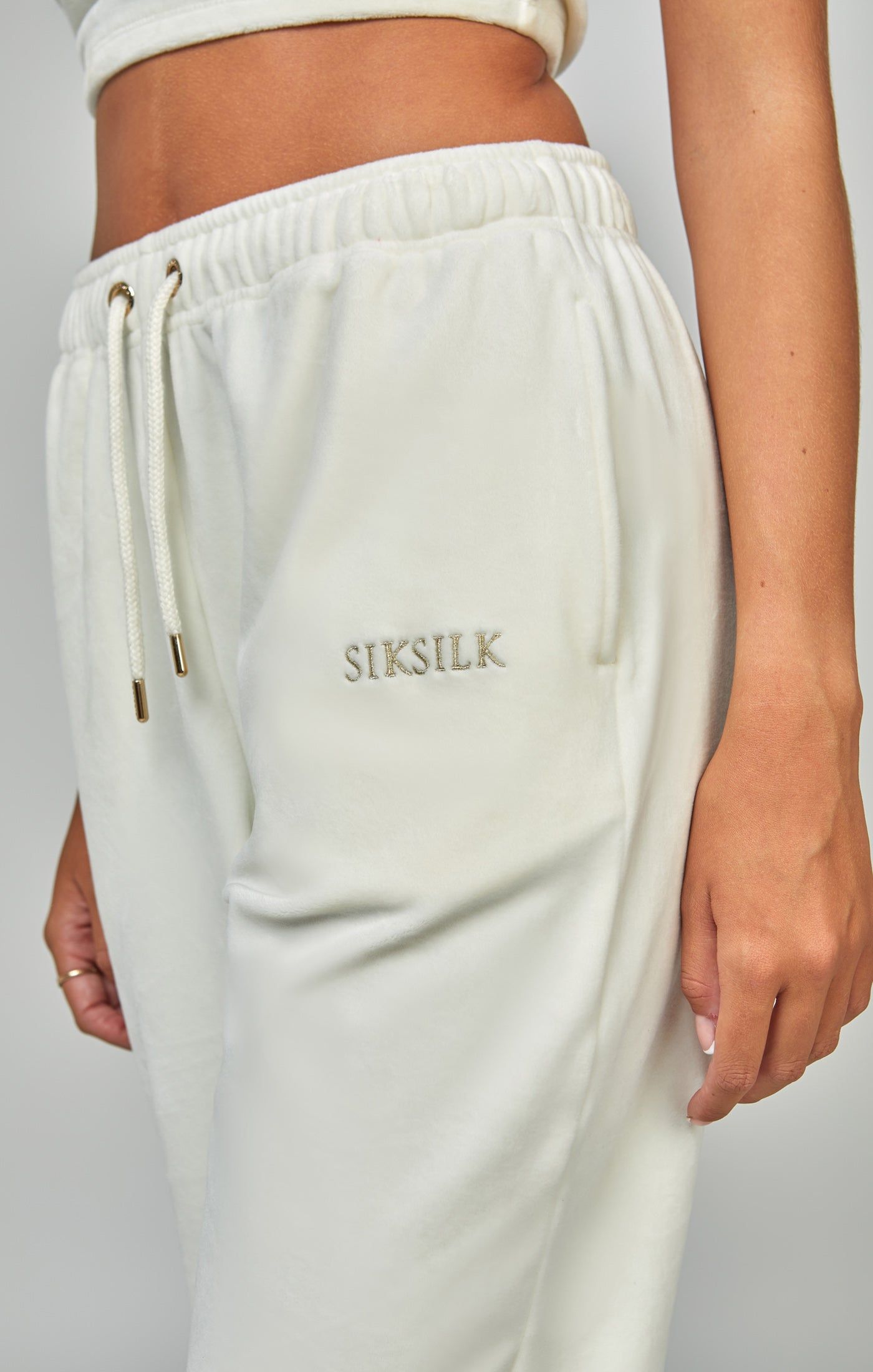 Ecru Velour Joggers sold by Siksilk product image thumbnail 6