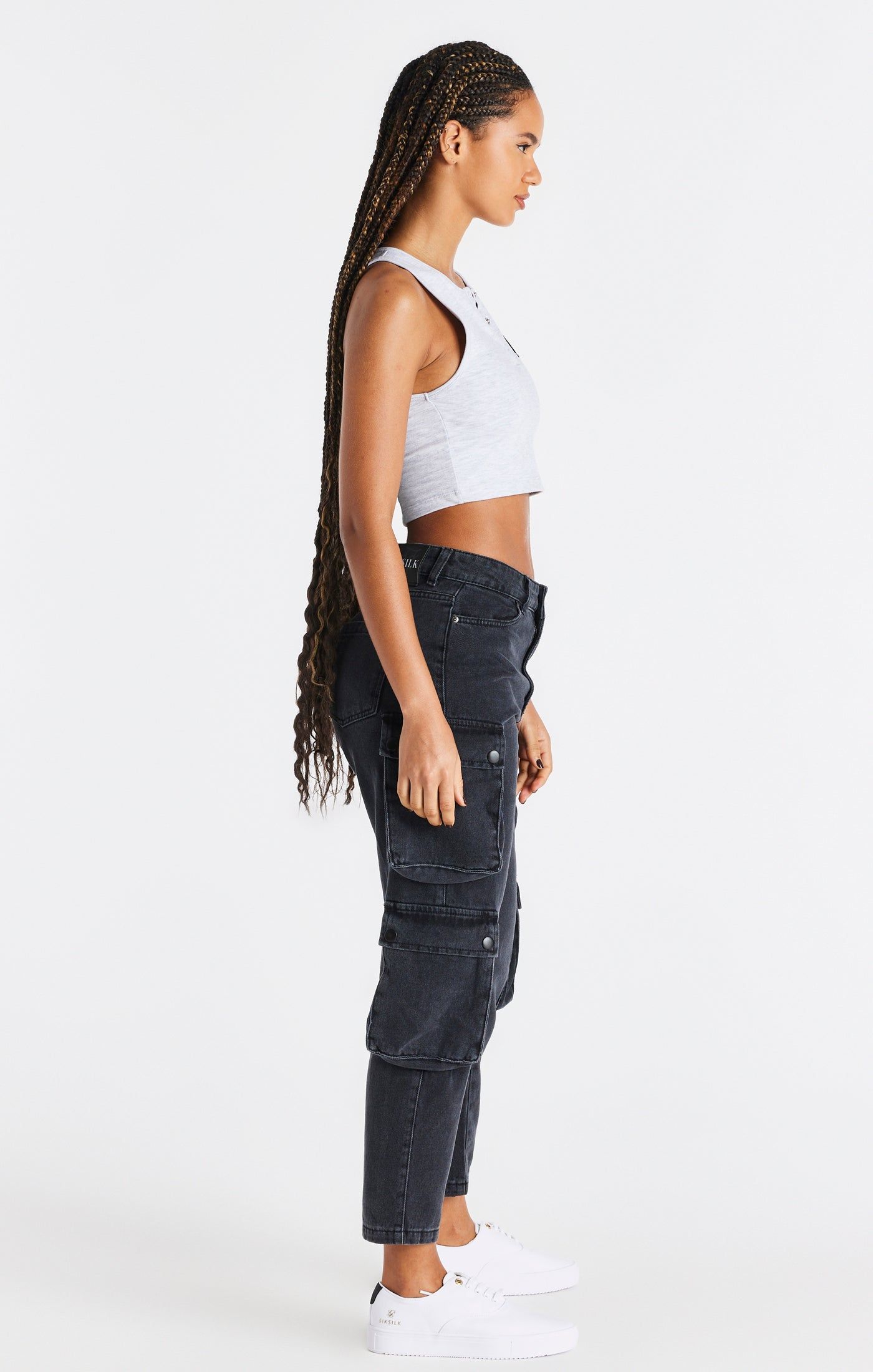 Grey Marl Popper Racerback Vest sold by Siksilk product image thumbnail 4