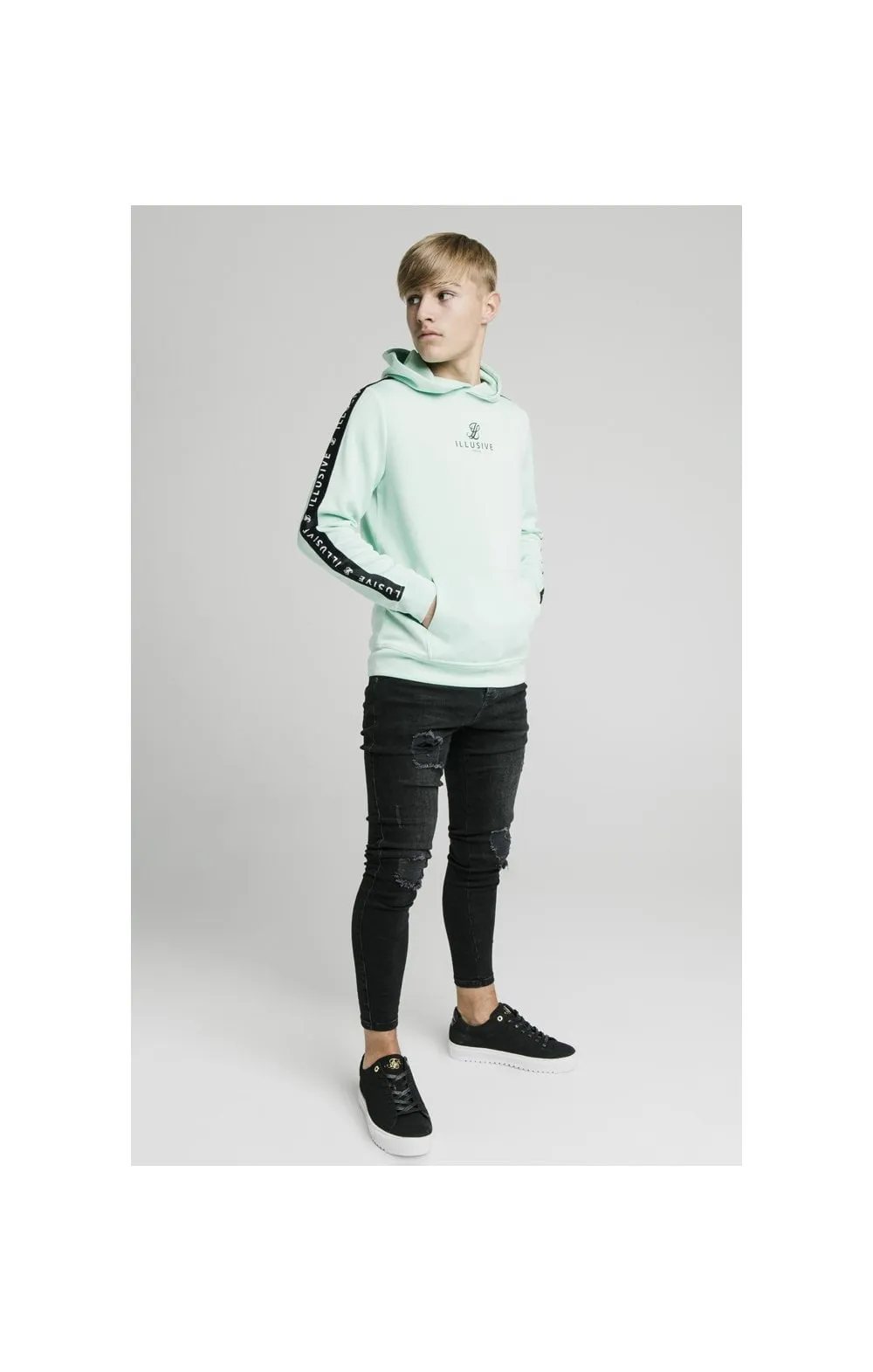 Illusive London Tape Overhead Hoodie - Mint sold by Siksilk product image thumbnail 3