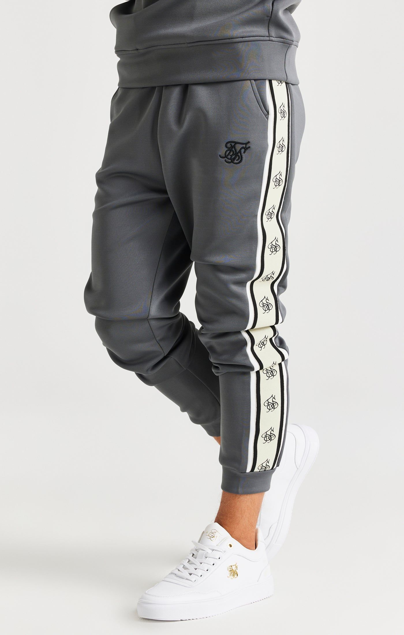 SikSilk Cali Tape Joggers - Grey sold by Siksilk