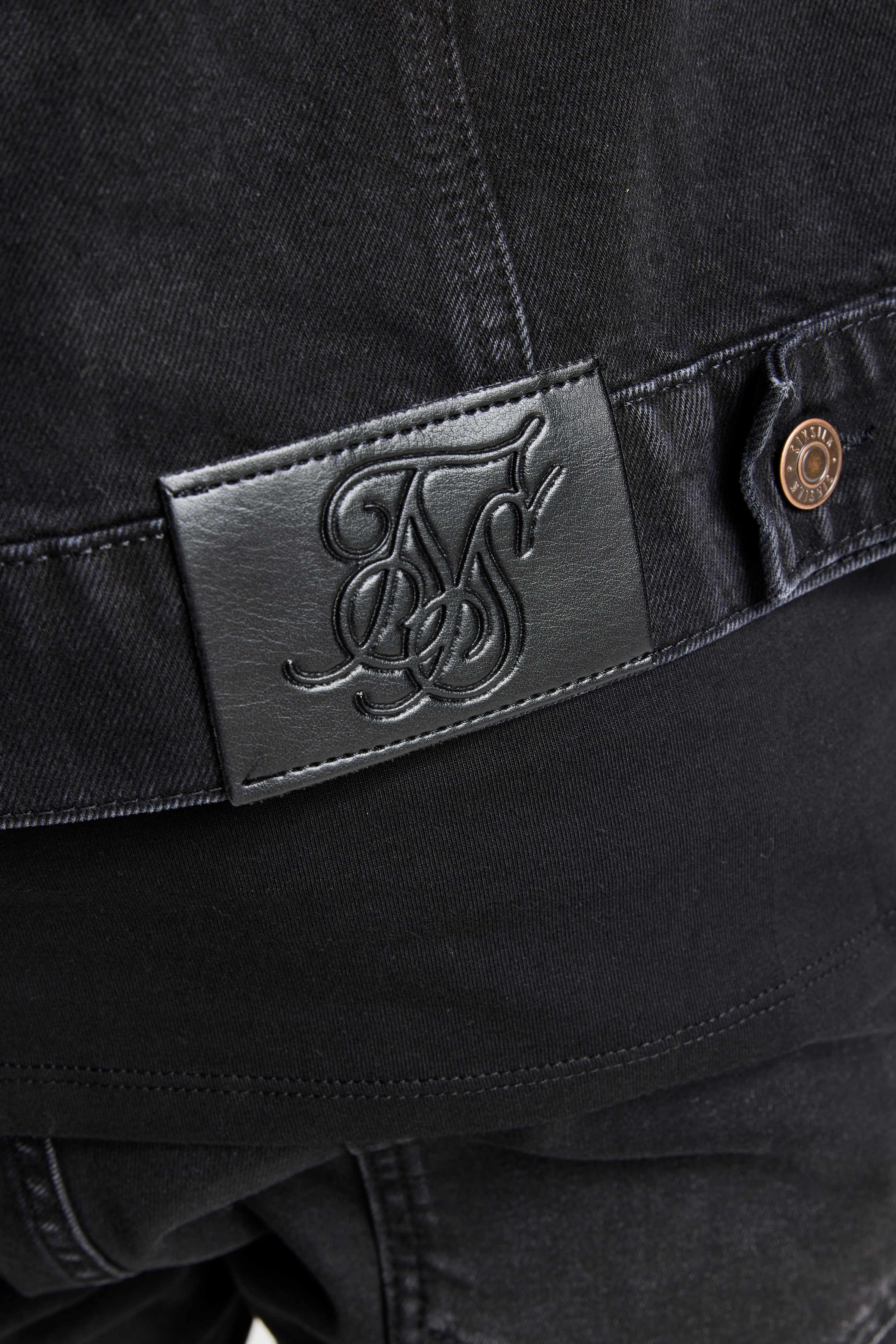 Black Denim Jacket sold by Siksilk product image thumbnail 4