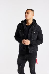 Black Denim Jacket sold by Siksilk