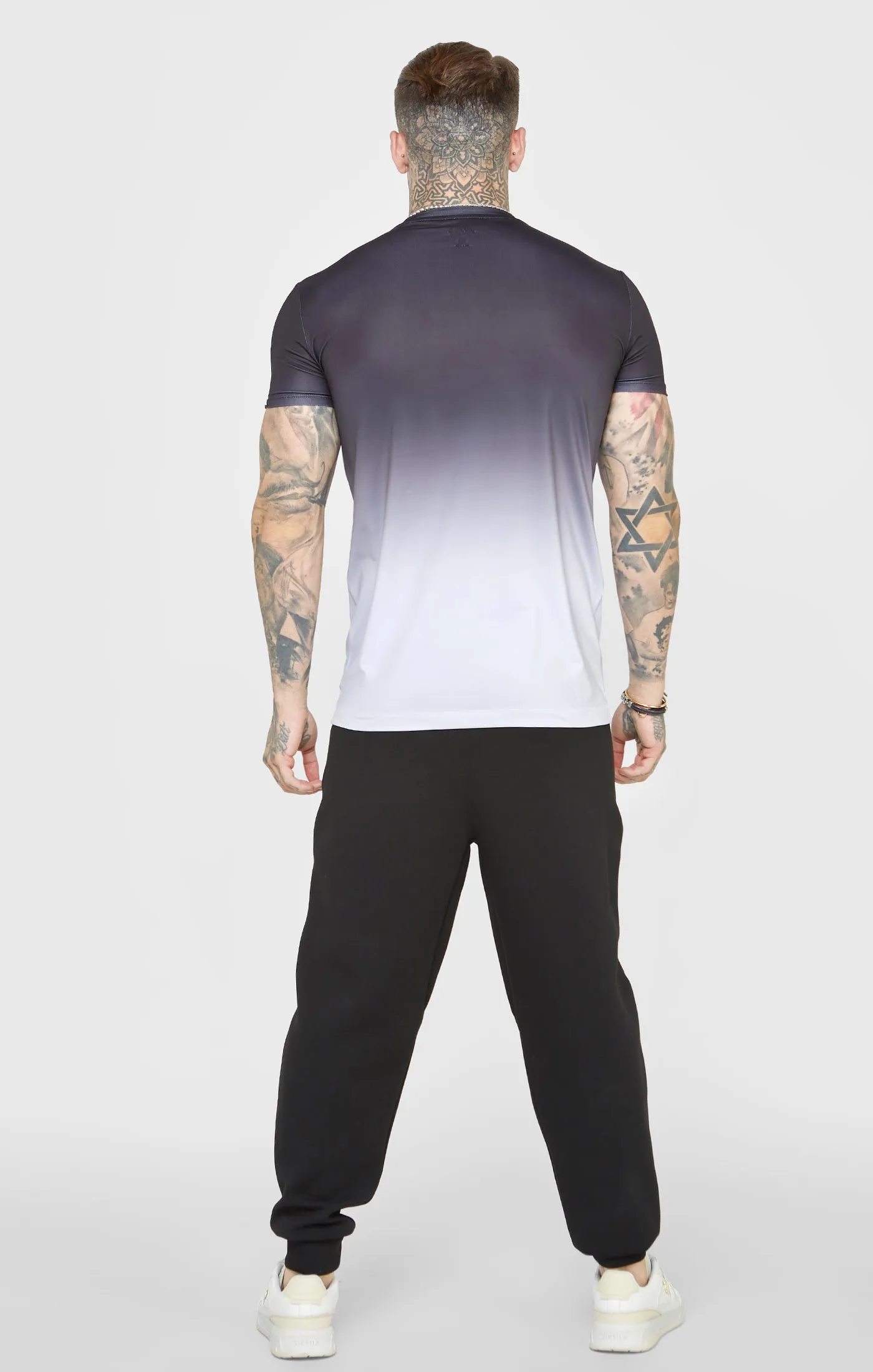 Black Sports Fade Muscle Fit T-Shirt sold by Siksilk product image thumbnail 5