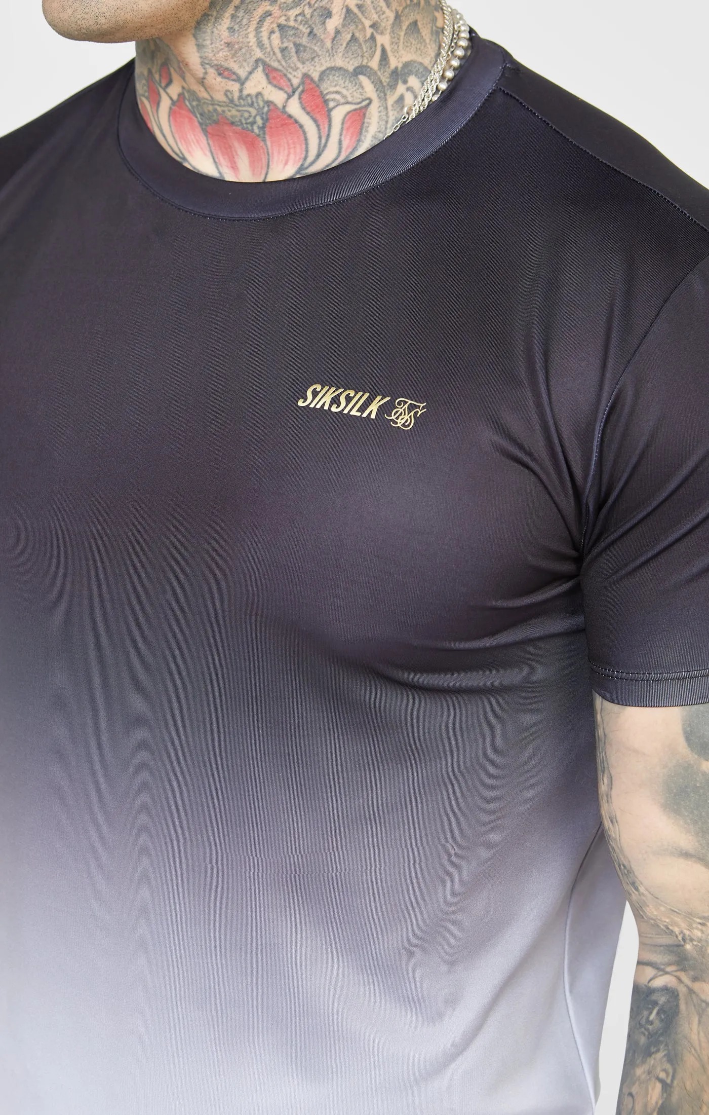 Black Sports Fade Muscle Fit T-Shirt sold by Siksilk product image thumbnail 2