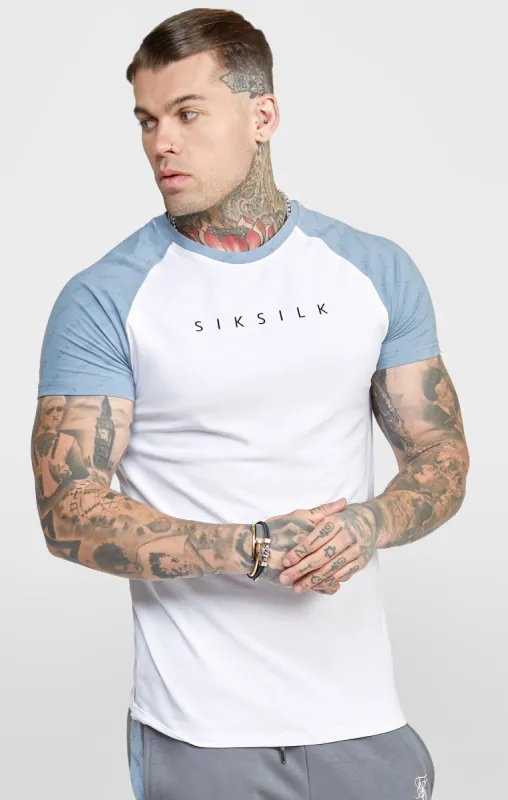 White Colour Block Muscle Fit T-Shirt sold by Siksilk