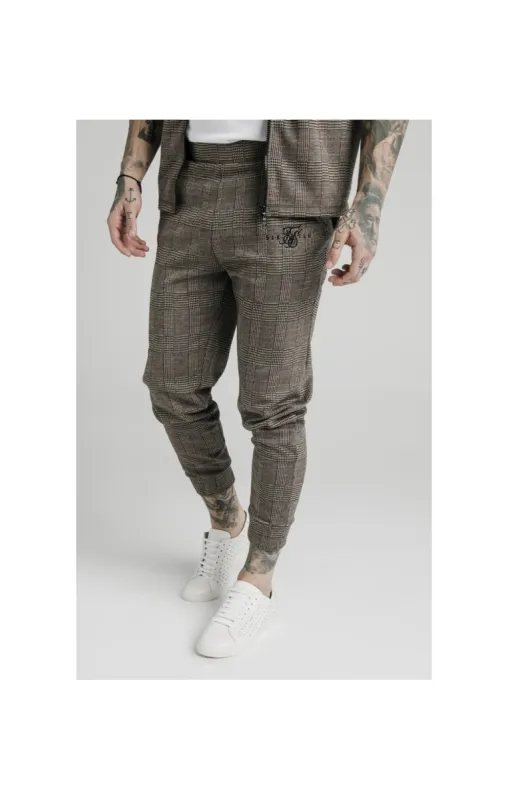 SikSilk Smart Cuff Pants - Brown Dogtooth sold by Siksilk