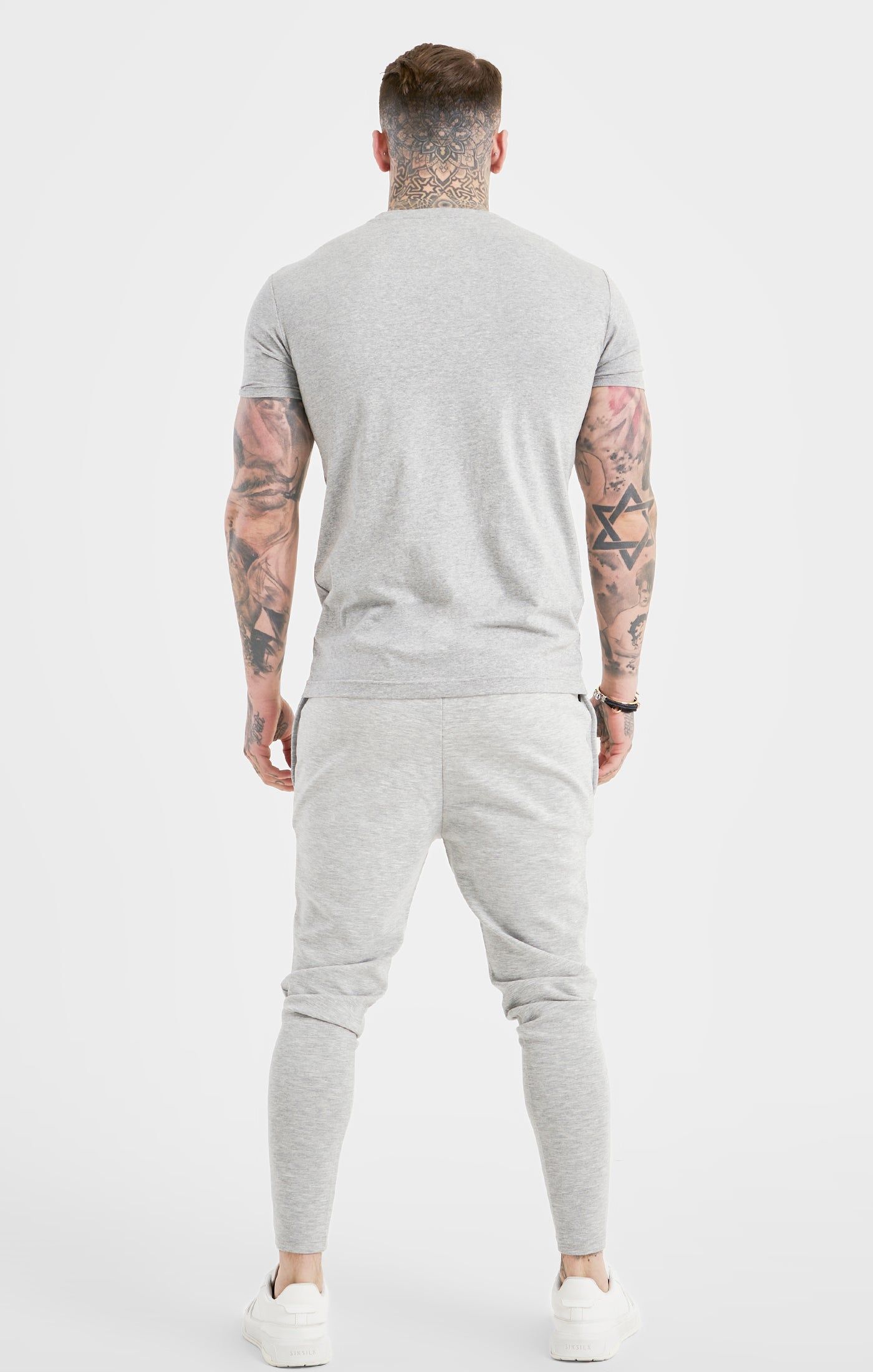 Grey Marl Sports Muscle Fit Short Sleeve T-Shirt sold by Siksilk product image thumbnail 5