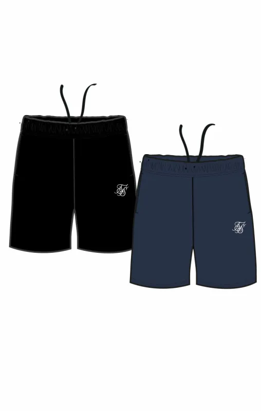 Black & Navy Essential Jersey Short Twin Pack sold by Siksilk