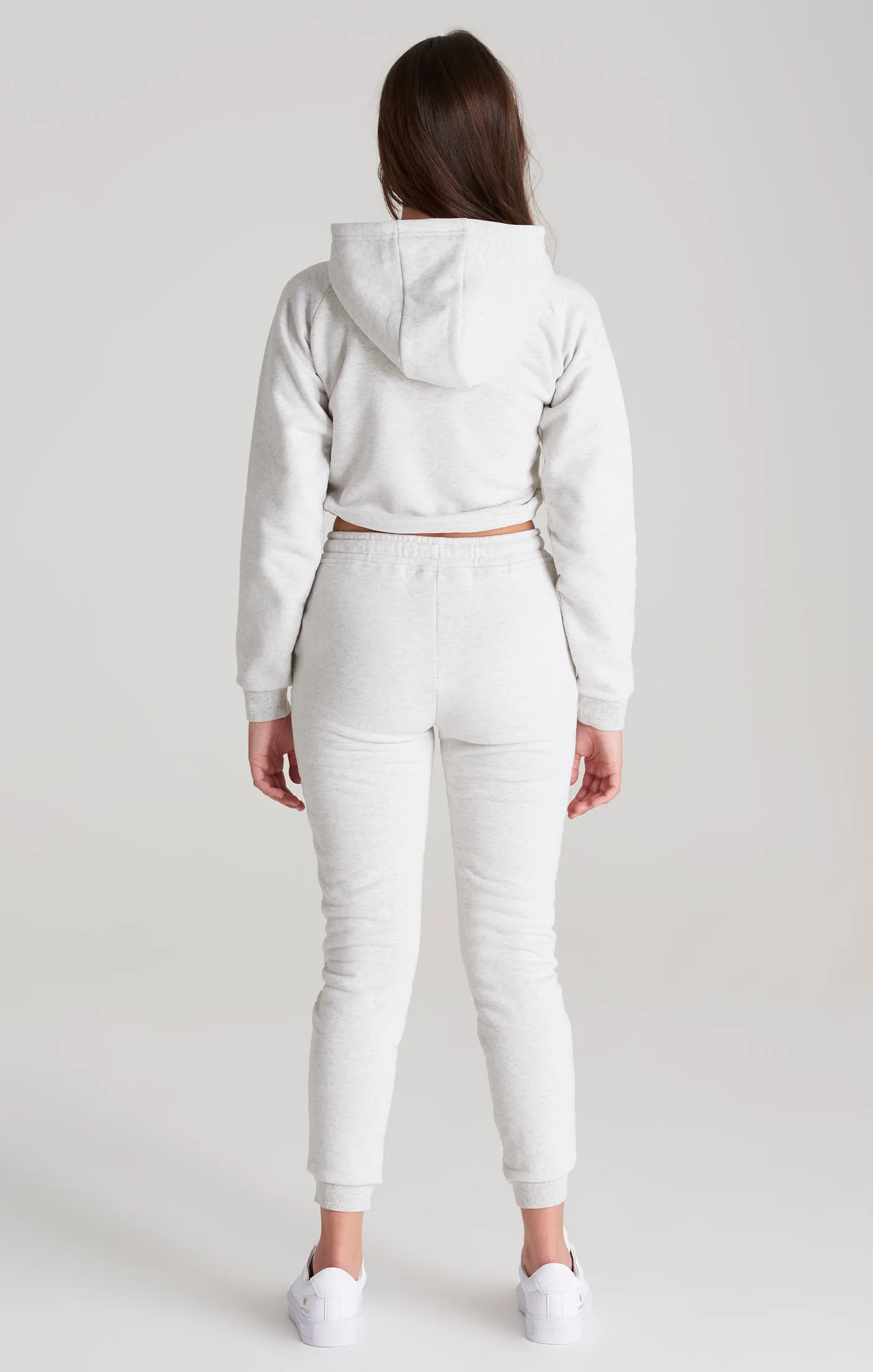 Girls Grey Marl Signature Cropped Hoodie sold by Siksilk product image thumbnail 4