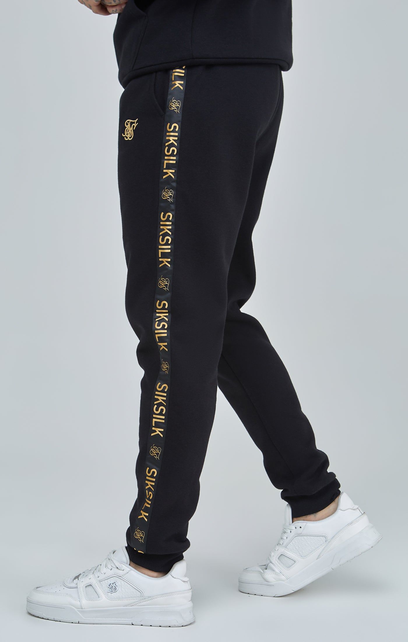 Black Hoodie & Jogger Taped Fleece Set sold by Siksilk product image thumbnail 4