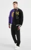 Messi x SikSilk Retro Varsity Bomber Jacket - Black & Purple sold by Siksilk