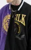 Messi x SikSilk Retro Varsity Bomber Jacket - Black & Purple sold by Siksilk