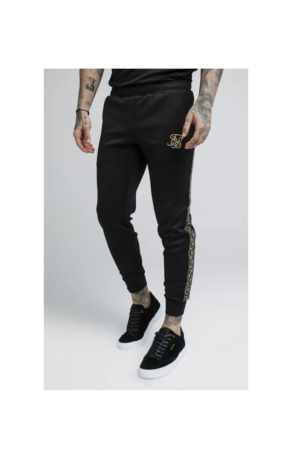 SikSilk Cartel Cropped Cuffed Track Pants - Black sold by Siksilk