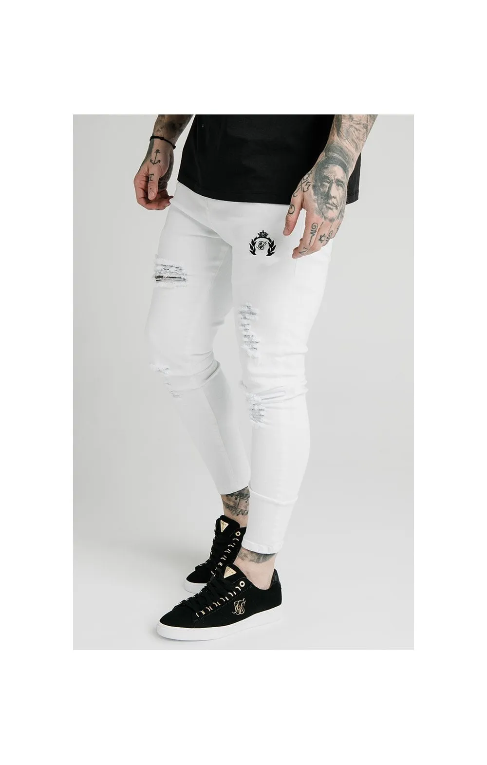SikSilk Distressed Prestige Skinny Denims - White sold by Siksilk product image thumbnail 2