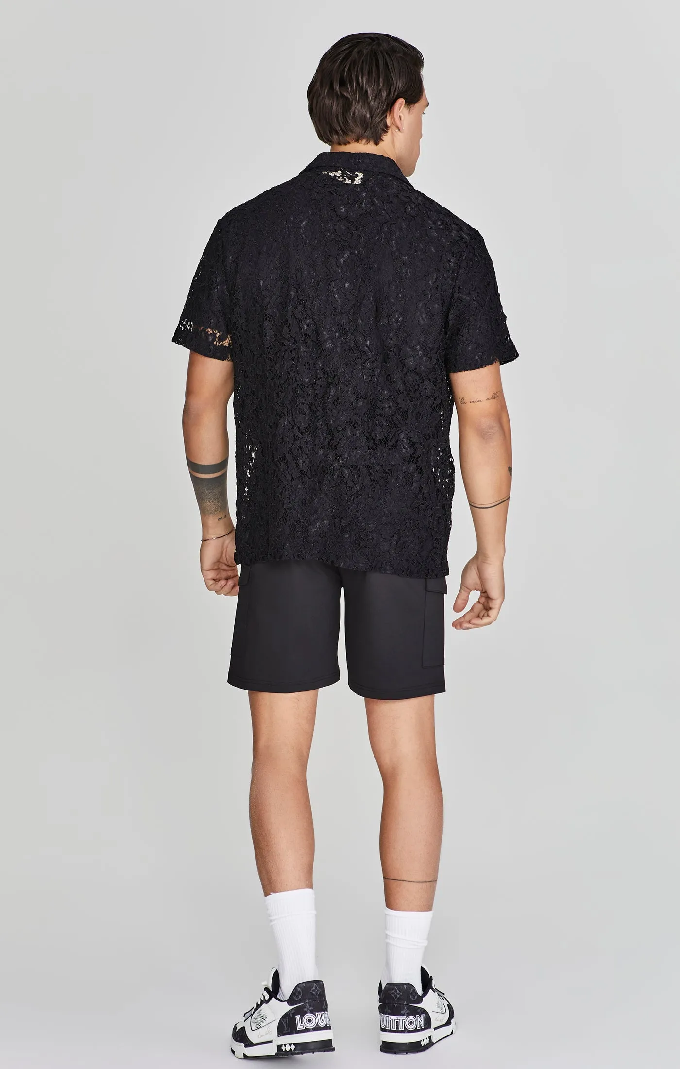 Black Lace Resort Shirt sold by Siksilk product image thumbnail 5