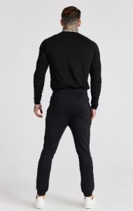 Black Embroidered Cuffed Track Pant sold by Siksilk