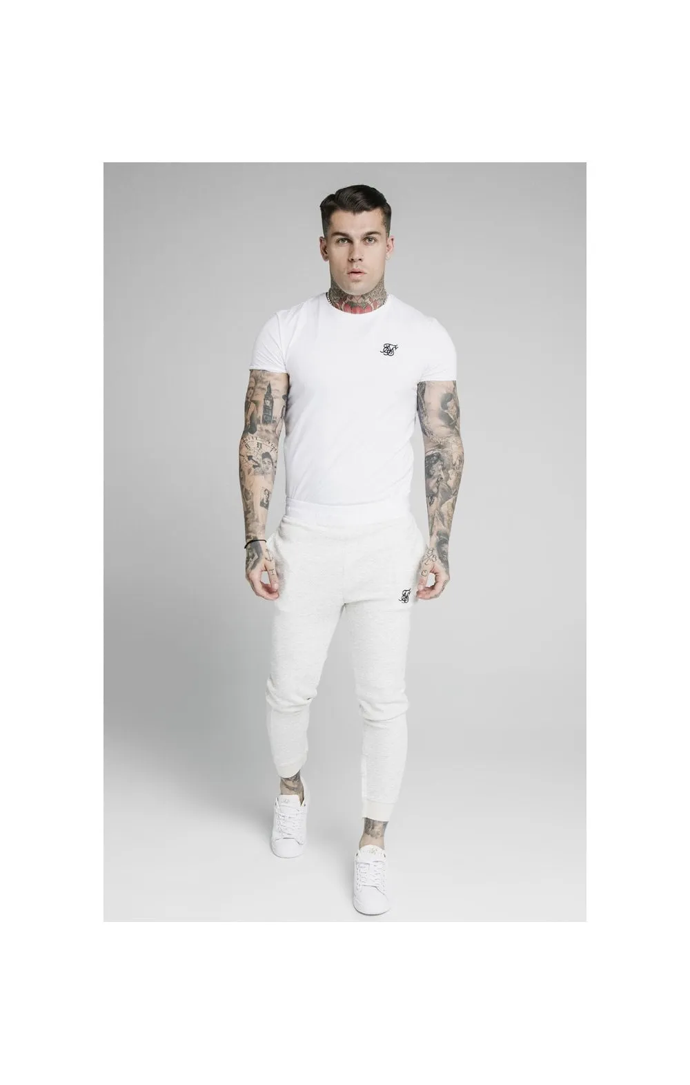SikSilk Agility Textured Tape Track Pants - Snow Marl sold by Siksilk product image thumbnail 4