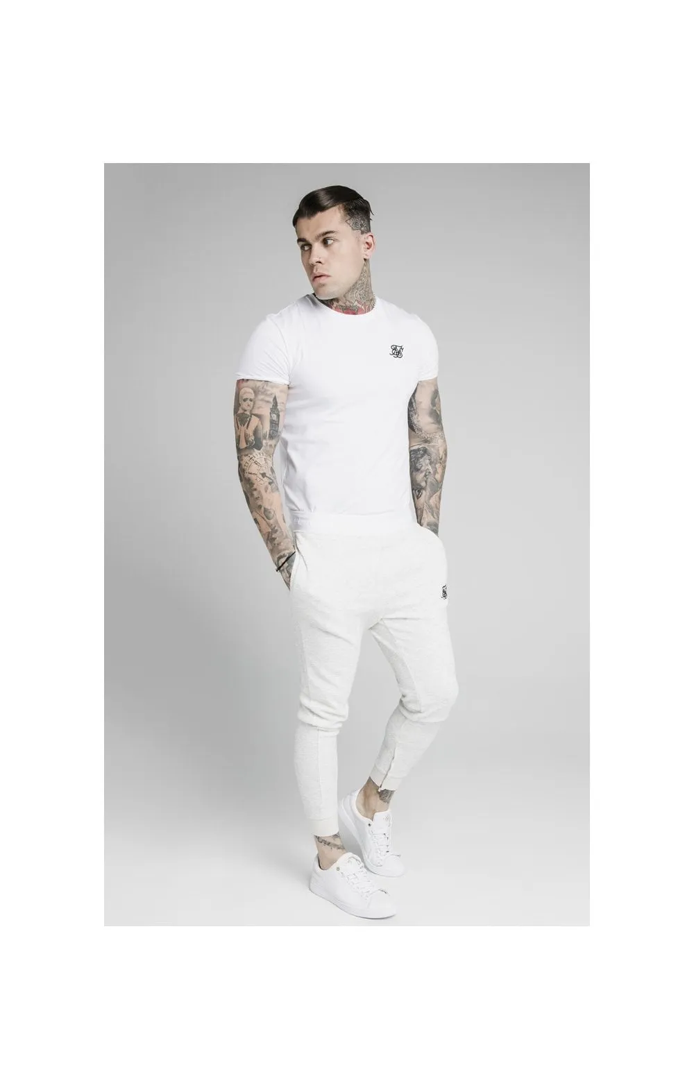 SikSilk Agility Textured Tape Track Pants - Snow Marl sold by Siksilk product image thumbnail 5