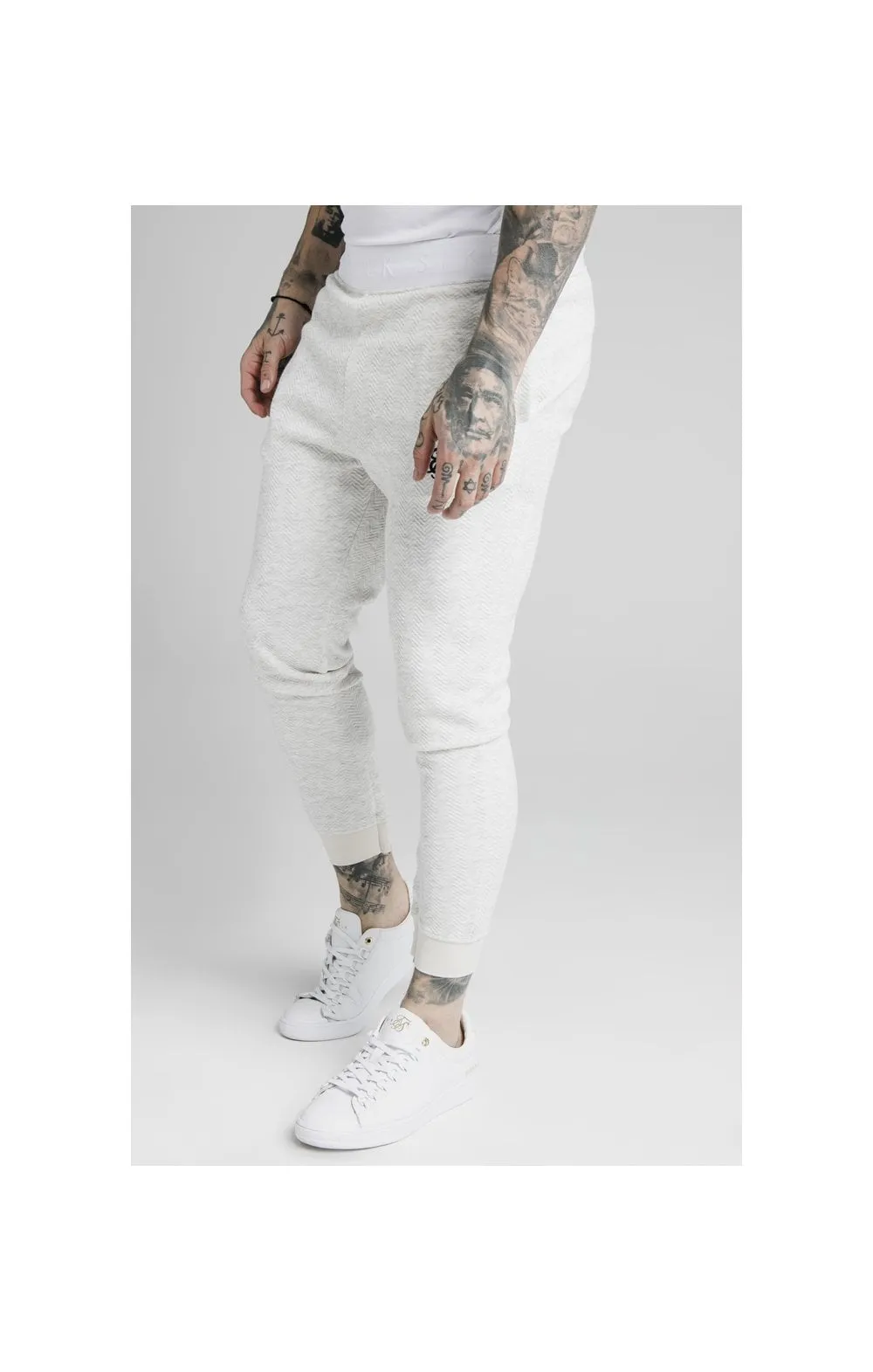 SikSilk Agility Textured Tape Track Pants - Snow Marl sold by Siksilk product image thumbnail 2