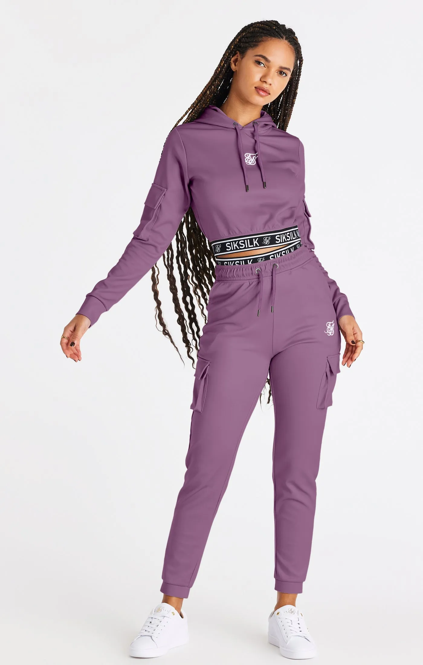 SikSilk Cargo Cropped Hoodie - Pink sold by Siksilk product image thumbnail 2