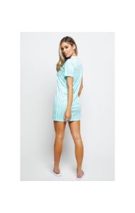 SikSilk Stripe Print T-Shirt Dress - Aqua sold by Siksilk