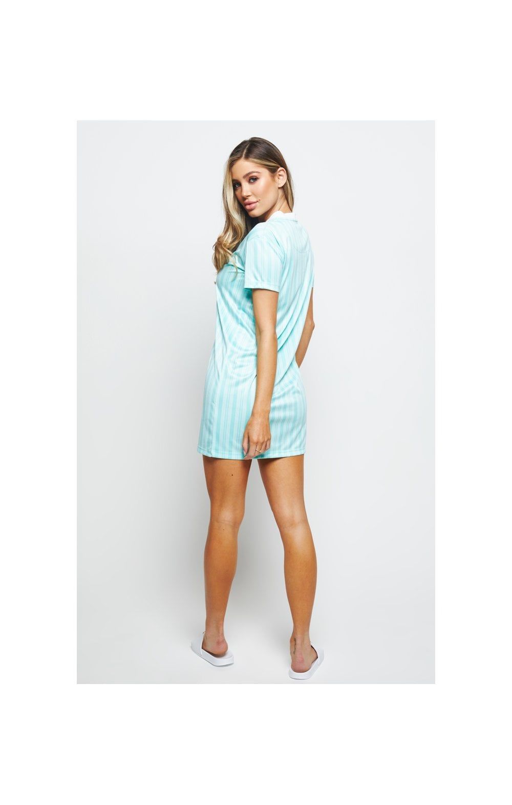 SikSilk Stripe Print T-Shirt Dress - Aqua sold by Siksilk product image thumbnail 4