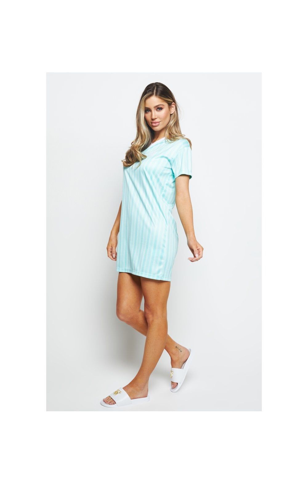 SikSilk Stripe Print T-Shirt Dress - Aqua sold by Siksilk product image thumbnail 7