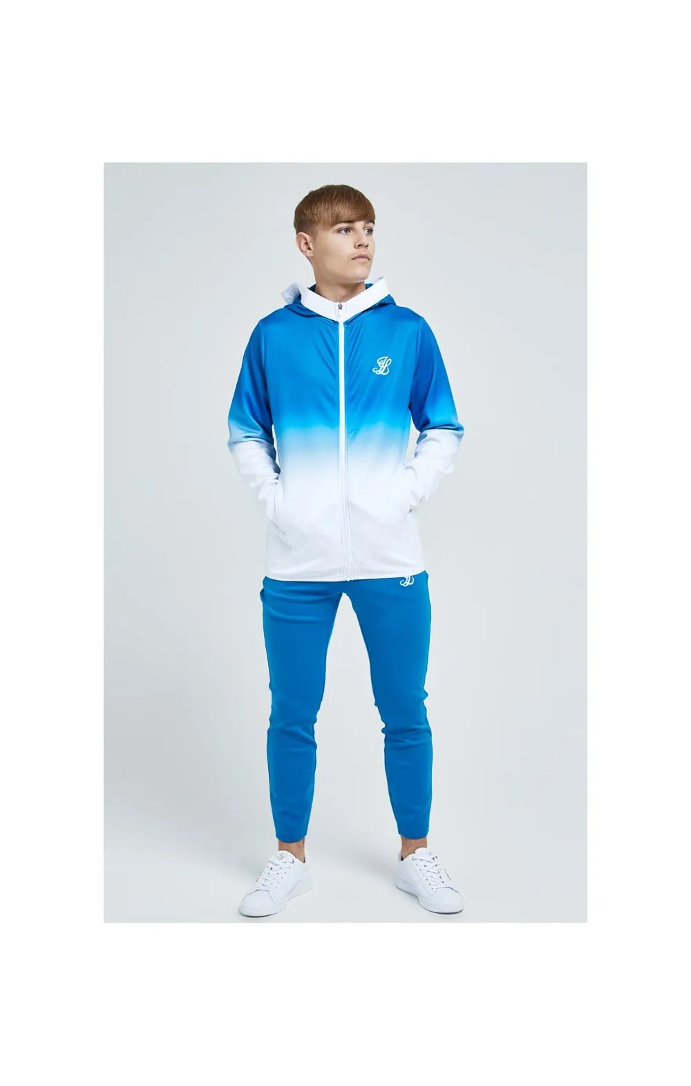 Illusive London Elevate Agility Zip Through Hoodie - Blue & White sold by Siksilk product image thumbnail 5