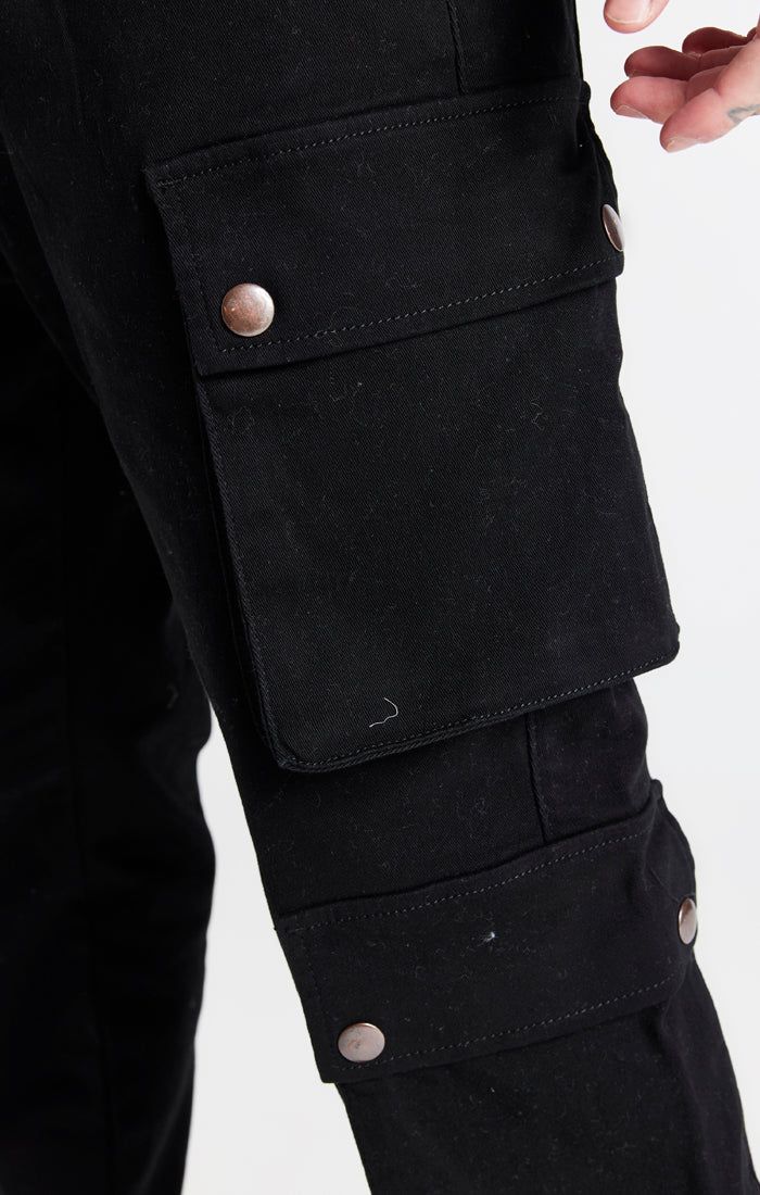 Black Loose Fit Cargo Pant sold by Siksilk product image thumbnail 4
